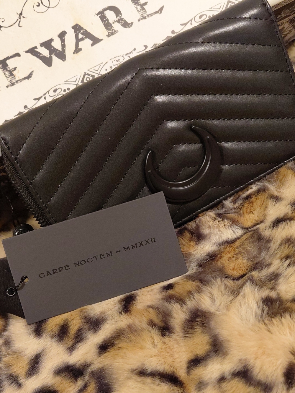 KILLSTAR Black Quilted Crescent Accent Women’s WALLET Bag